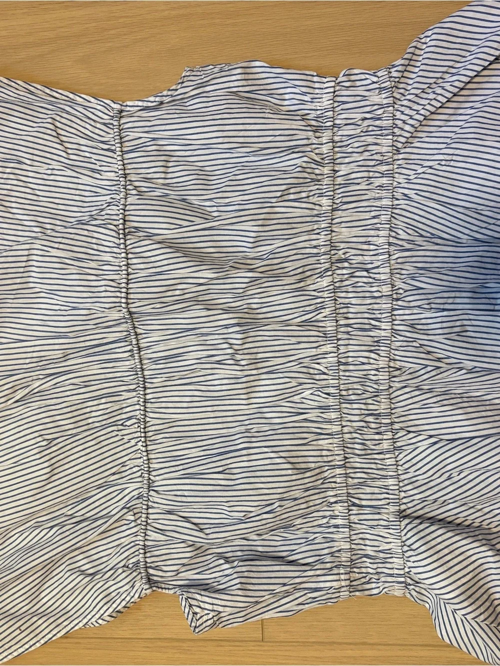 H&M Blue & White Vertical Stripe Tie-Front Top - Picture 6 of 6